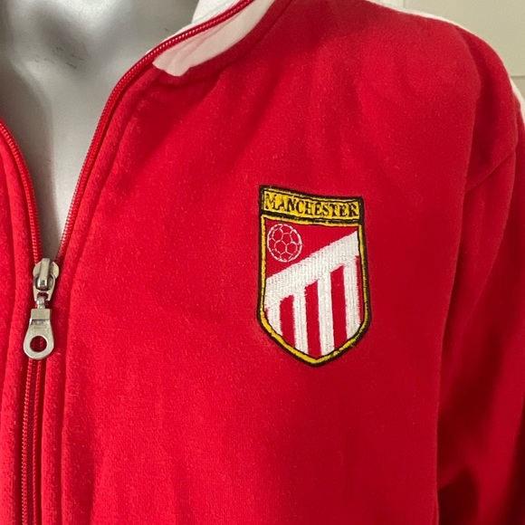 Vintage Manchester United Y2K Red Track Warm Up Jacket Youth Size Medium - Picture 4 of 10